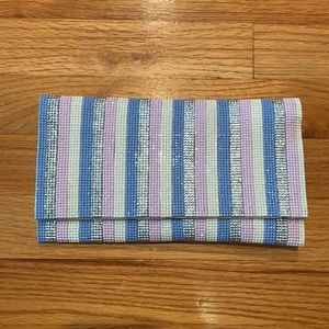 Pastel stripped evening bag clutch